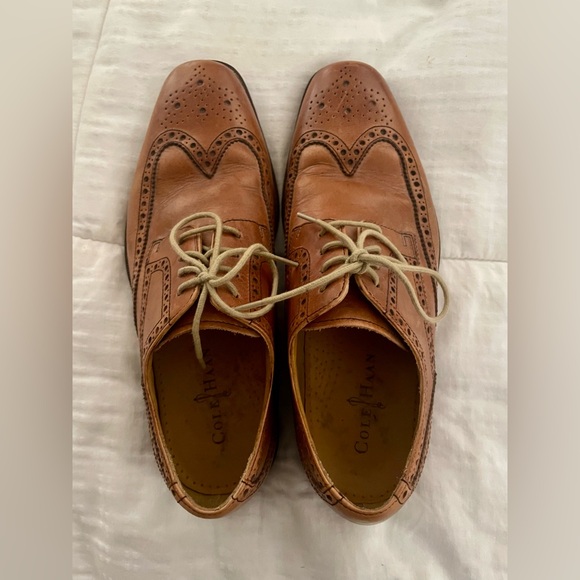 Cole Haan Men's Tan Leather Oxfords - Picture 1 of 6